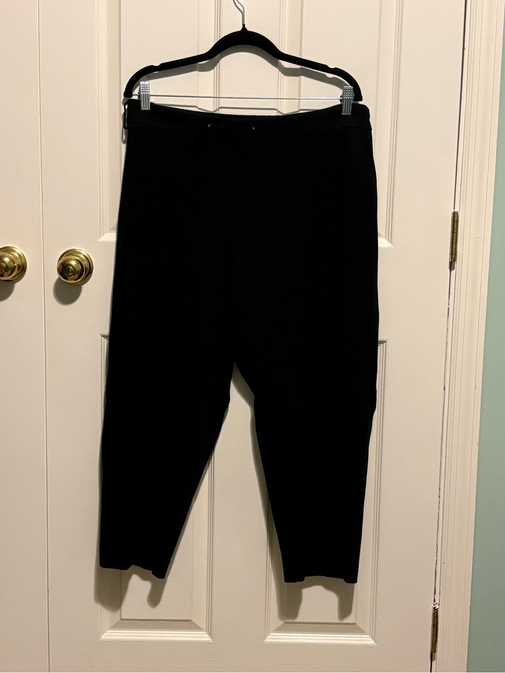 Jones New York Black Straight-Leg Pull-On Knit Pants